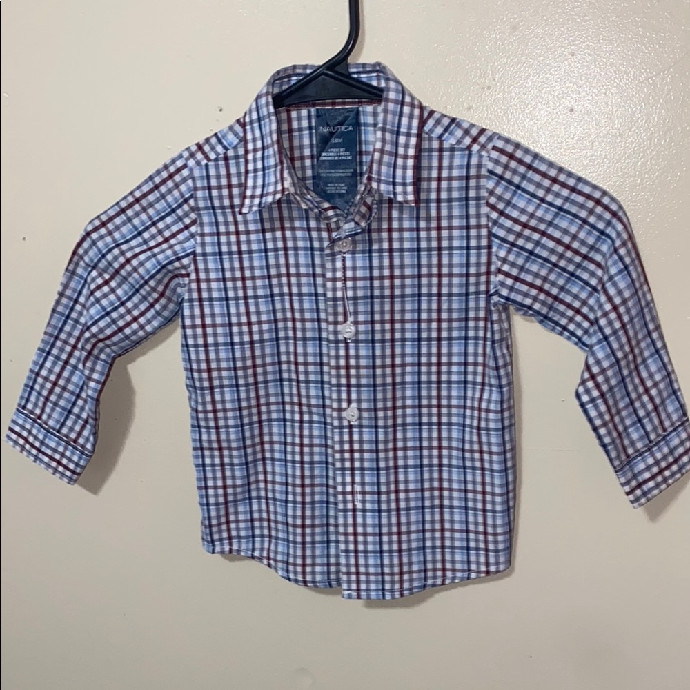 Nautica Classic Blue and Red Button Down Shirt